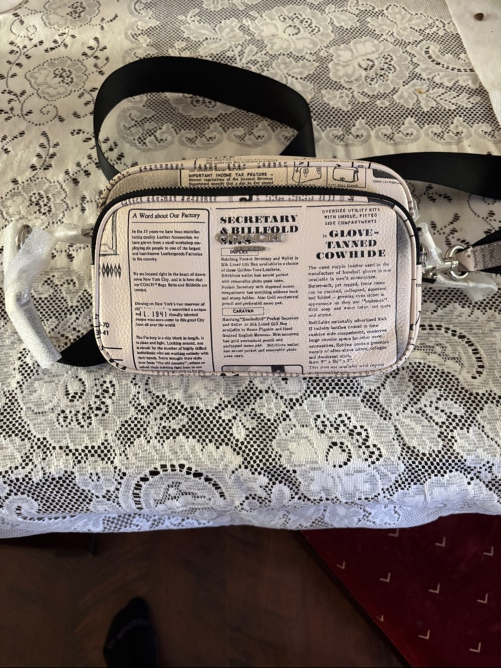 Coach 🆕Men's Finlay Crossbody Bag With Newspaper Print